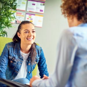 counsellor talking with client