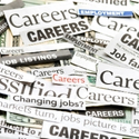 Multiple newspaper headlines with the words career and classifieds